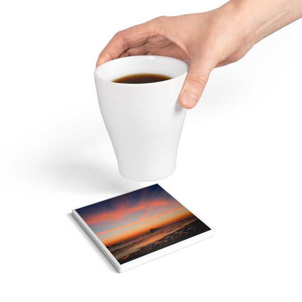 Castle Rock Sunset Ceramic Coaster