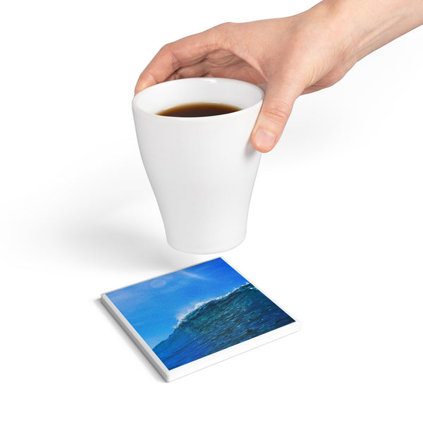 Falling lips Ceramic Coaster