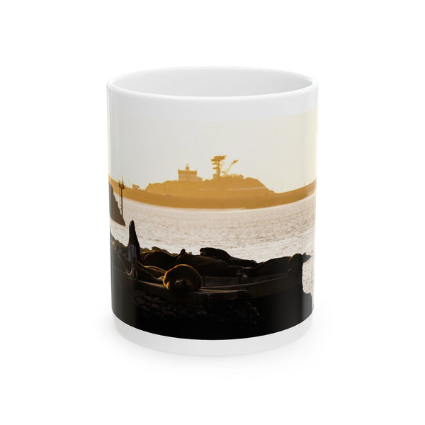 Tikheu Lighthouse & Sea Lions Ceramic Mug