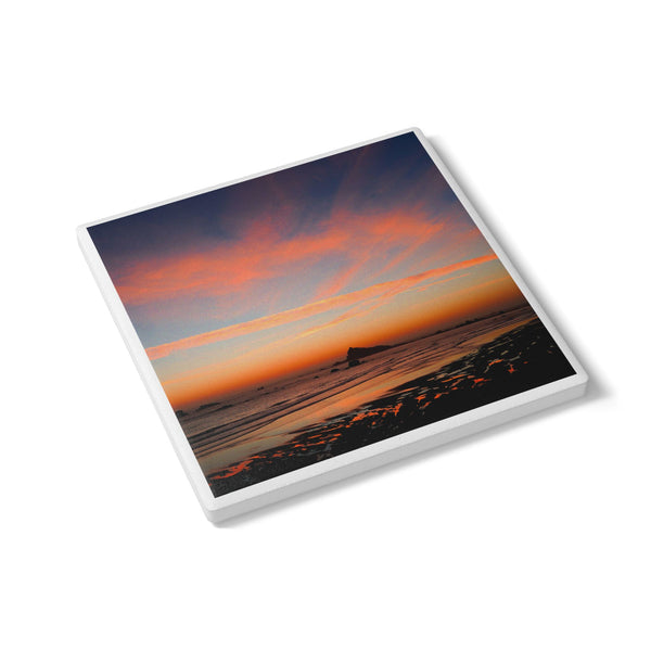 Castle Rock Sunset Ceramic Coaster