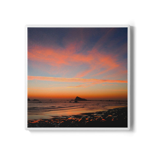 Castle Rock Sunset Ceramic Coaster